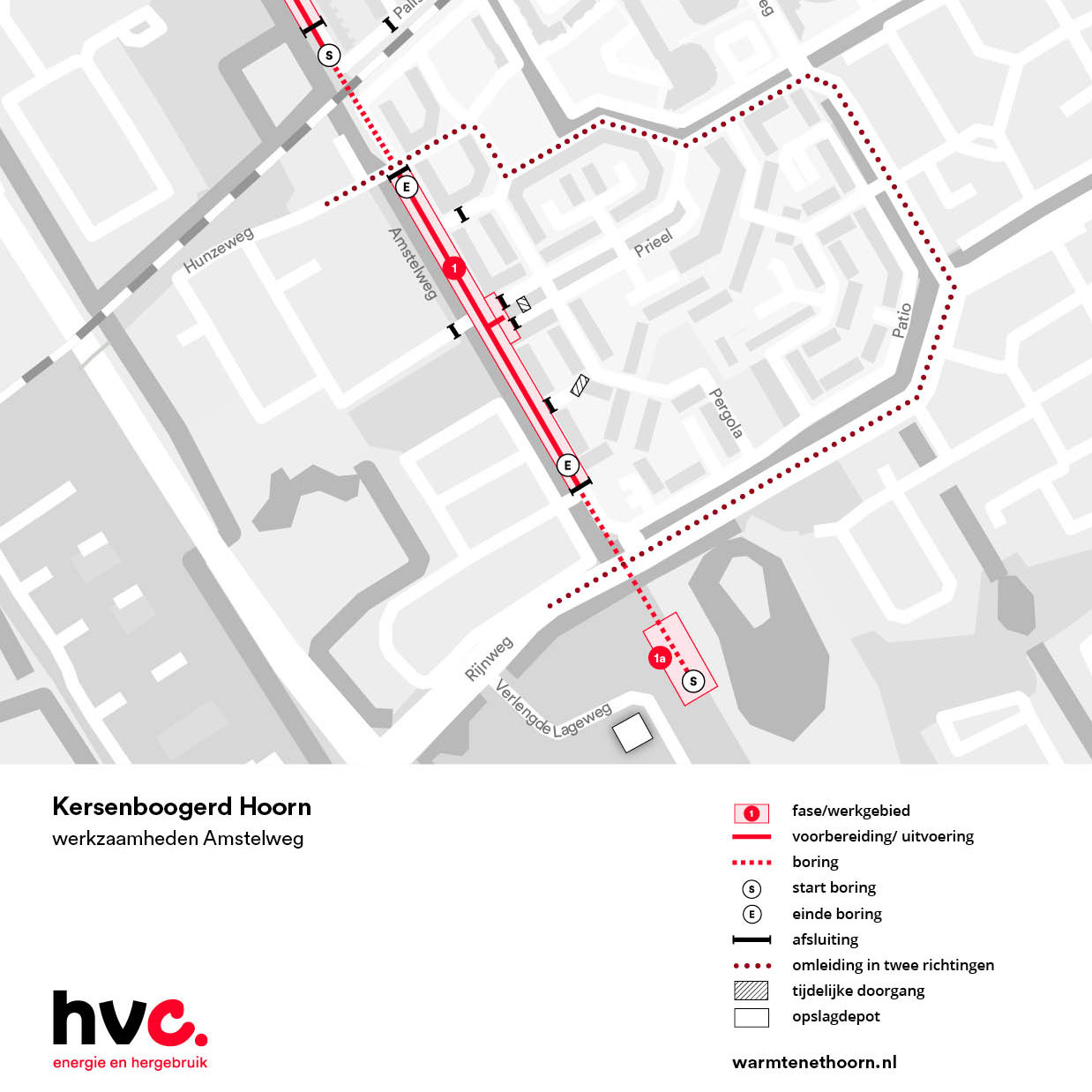 Plattegrond werkzaamheden Amstelweg